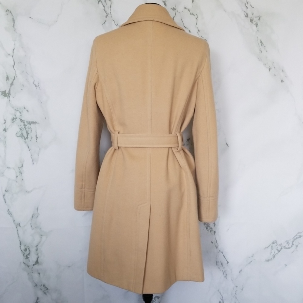 DKNY Tan Wool Blend Pea Coat - Picture 3 of 8